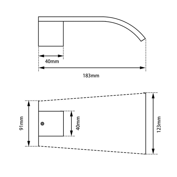 Square Waterfall Bathtub/Basin Wall Spout [42-0005.BS (SP05) / 42-2279]