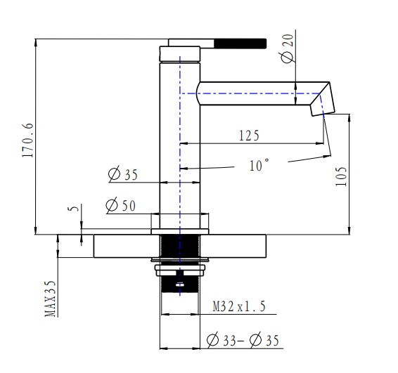 CADDENCE - Round Short Basin Mixer [42-0240.BM / 42-2250]