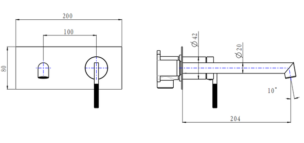 CADDENCE - Bathtub/Basin Wall Mixer With Spout [42-0243-2.BM / 42-2253]
