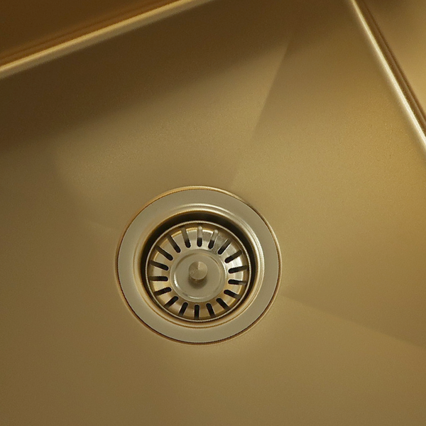 770*450*220 Brushed Gold Double Bowl Laundry Kitchen Sink Top/Under Mount Basin [44-HF7745G]