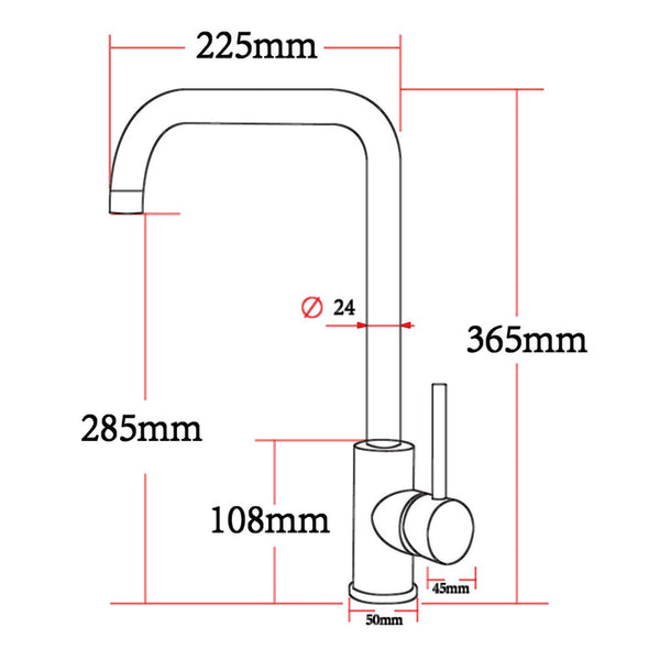 Electroplated Brass Swivel Spout Kitchen Mixer Tap [42-1027.KM]