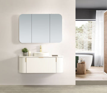 Carysil Forma - Matte White Fluted Wall Hung Vanity 750-1200mm [42-C-F-W / 42-2237]