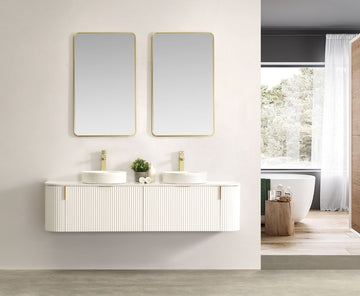 Carysil Forma - Matte White Fluted Wall Hung Vanity 750-1200mm [42-C-F-W / 42-2237]