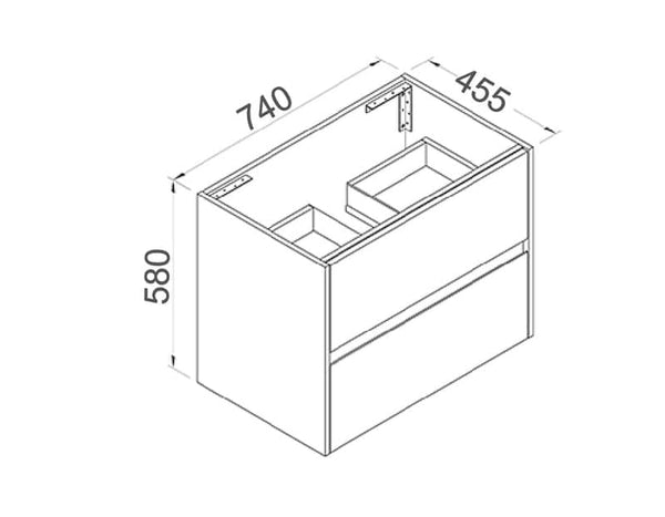 Nutro 750-1200mm Light Oak Wall Hung Vanity [17-NUTRO / 17-1624]