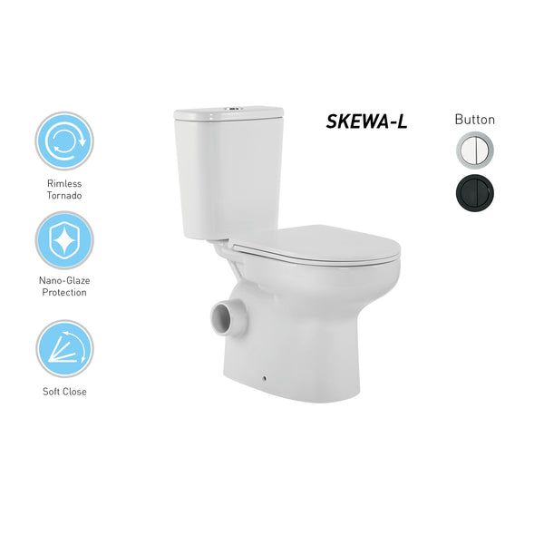 SKEWA Toilet Suite - Tornado Rimless 2 in 1 Left/Right Outlet [17- TOILET SKEWA/ 17-2202]