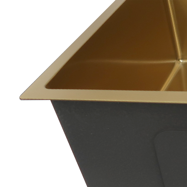 770*450*220 Brushed Gold Double Bowl Laundry Kitchen Sink Top/Under Mount Basin [44-HF7745G]