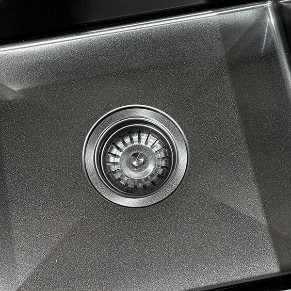 380*450*200 Kitchen Sink Laundry Handmade Black Nano Stainless Steel Single Bowl [44-HF3845B]