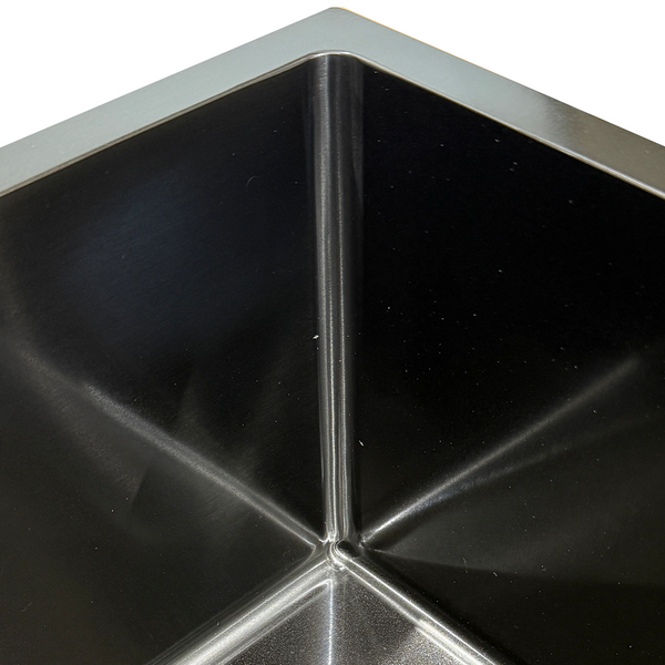 380*450*200 Kitchen Sink Laundry Handmade Black Nano Stainless Steel Single Bowl [44-HF3845B]