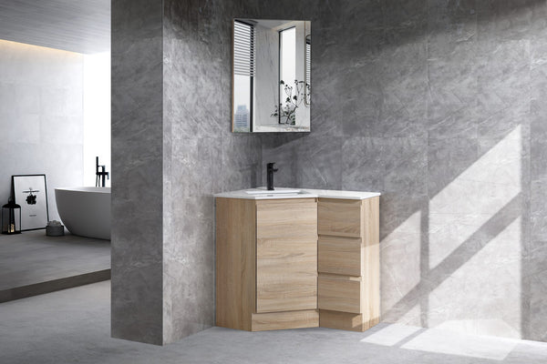 Corner Series - Natural Oak Freestanding Vanity 600/900mm [20-PC-A8 / 20-1654]