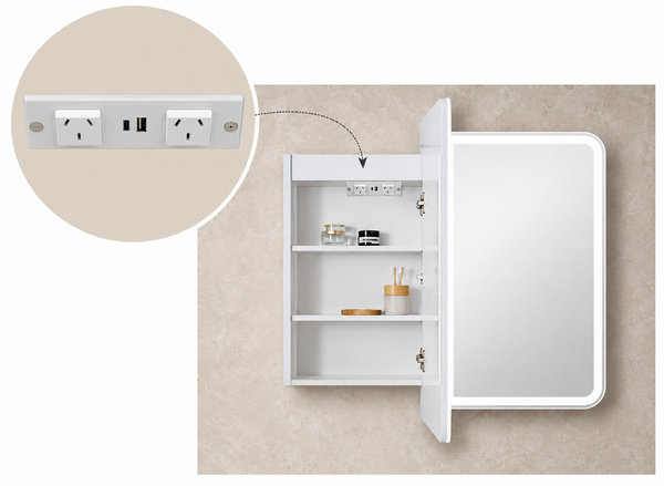 Austin - Rectangular LED Touchless Shaving Cabinet 900/1200/1500mm [20-LED-TSH / 20-2308]