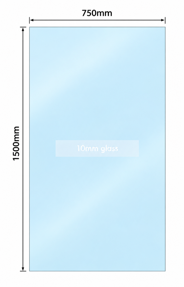 Height 1500mm Fixed Fully Frameless Bath Screen 750mm [23-P-BS-0750 / 23-2274]