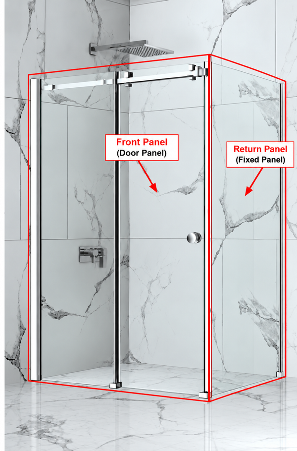 Height 2050mm Fully Frameless Sliding Shower Screen - FRONT PANEL [25-G11 / 25-2057]