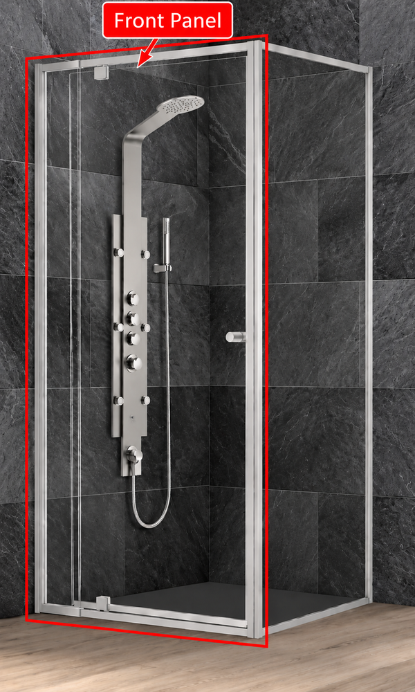 Height 1950mm Semi Frameless Pivot Door Shower Screen - FRONT PANEL [25-P22 / 25-2059]