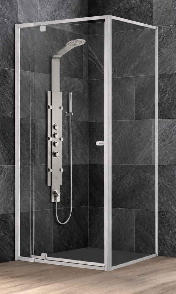 Height 1950mm Semi Frameless Pivot Door Shower Screen - RETURN PANEL [25-P22SP / 25-2060]