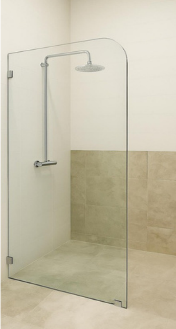 Height 2050mm Radius R200 Fully Frameless Walk In Shower Panel [25-W1-R200]