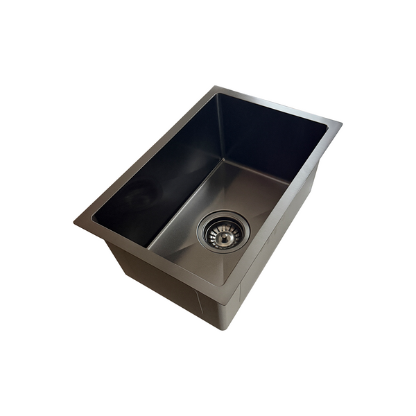 300*450*200 Kitchen Sink Laundry Handmade Black Nano Stainless Steel Single Bowl [44-HF3045B]