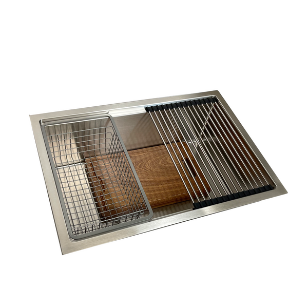 Handmade Stainless Steel Top mount Kitchen Combo Single Bowl Sink [44-HF2717/2719]