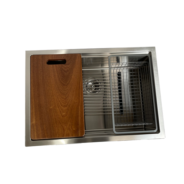 Handmade Stainless Steel Top mount Kitchen Combo Single Bowl Sink [44-HF2717/2719]
