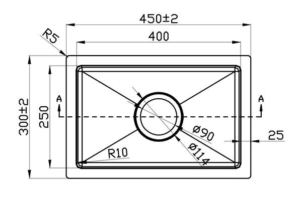 300*450*200 Kitchen Sink Laundry Handmade Black Nano Stainless Steel Single Bowl [44-HF3045B]