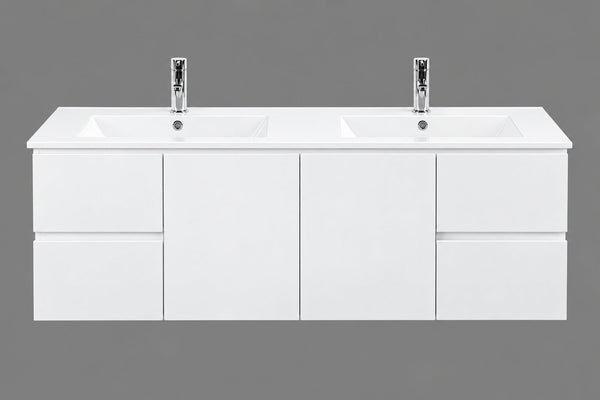 Lucas - Standard Size Gloss White Wall Hung Vanity 600-1500mm [39-LU-W / 39-2017]