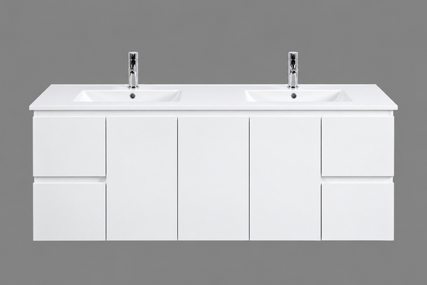Lucas - Standard Size Gloss White Wall Hung Vanity 600-1500mm [39-LU-W / 39-2017]