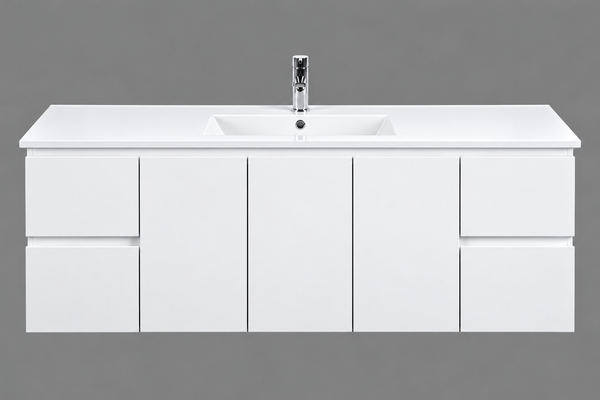 Lucas - Standard Size Gloss White Wall Hung Vanity 600-1500mm [39-LU-W / 39-2017]