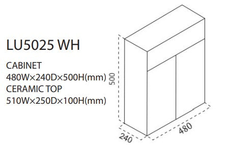 400MM/500MM Small Wall Hung Vanity [39-LU4020W/5025W / 39-1552]