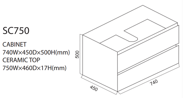 Sydney - Wall Hung Vanity 600-1500mm [39-SC / 39-2297]