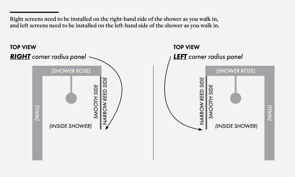 Reeded Radius Fully Frameless Walk In Shower Panel [23-P-R-RAD-UCNR]