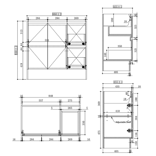 SALE - Max White - Freestanding Vanity 750/900/1200mm [44-BC-FSW]