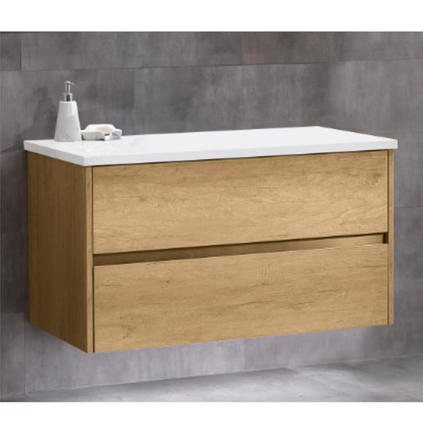 Nutro 750-1200mm Light Oak Wall Hung Vanity [17-NUTRO / 17-1624]