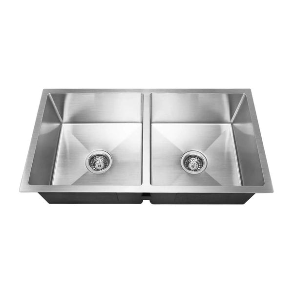 800*450*250 Stainless Steel Under/Topmount Kitchen Laundry Single Sink With Drainer [44HF8045D]