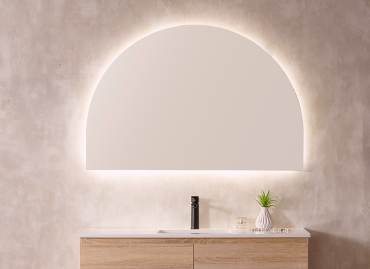 Boston - Frameless Half Moon LED Mirror 1200x800mm [20-LED MSR-12080]