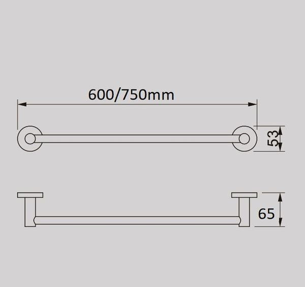 JESS - 75cm Round Single Towel Rail [17-69036-30]