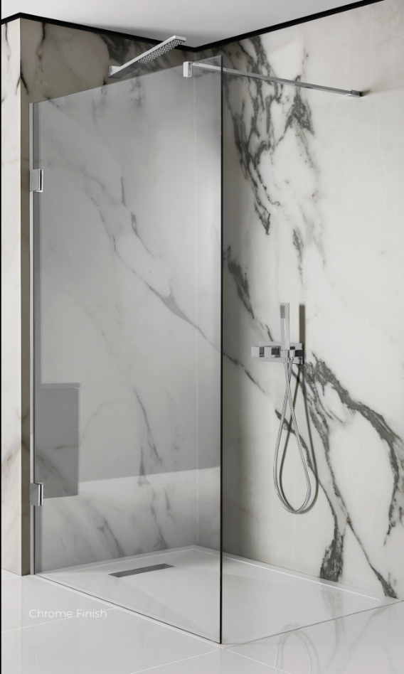 Frameless Walk In Panel Fixed Shower Screen [44-T10-F]