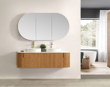 Carysil Forma - Walnut Fluted Wall Hung Vanity 750-1800mm [42-C-F-WA / 42-2234]