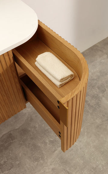 Carysil Forma - Walnut Fluted Wall Hung Vanity 750-1800mm [42-C-F-WA / 42-2234]