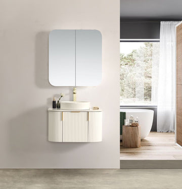 Carysil Forma - Matte White Fluted Wall Hung Vanity 750-1200mm [42-C-F-W / 42-2237]