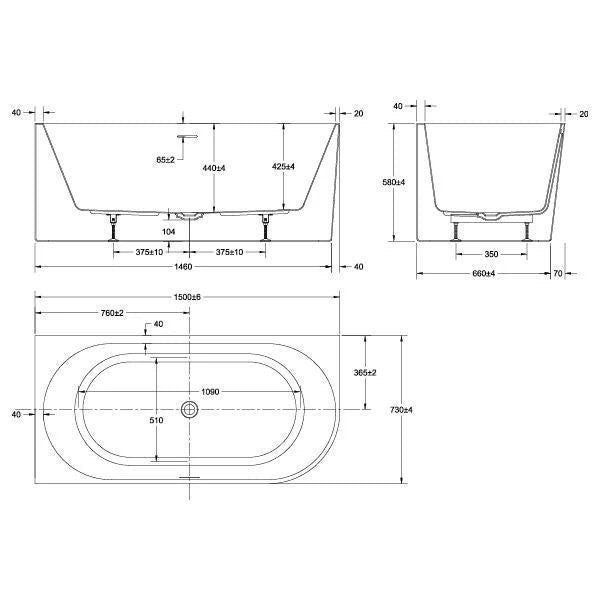 Adore - Corner 1500/1700/1800mm Freestanding Bathtub [26-AD-LH/RH]