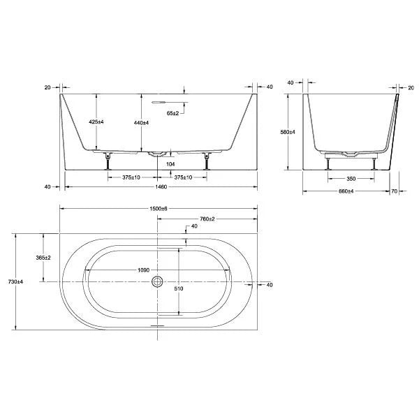 Adore - Corner 1500/1700/1800mm Freestanding Bathtub [26-AD-LH/RH]