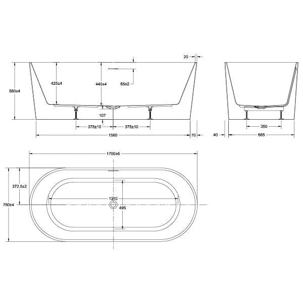 Adore - Oval 1500/1700/1800mm Freestanding Bathtub [26-AD-S]