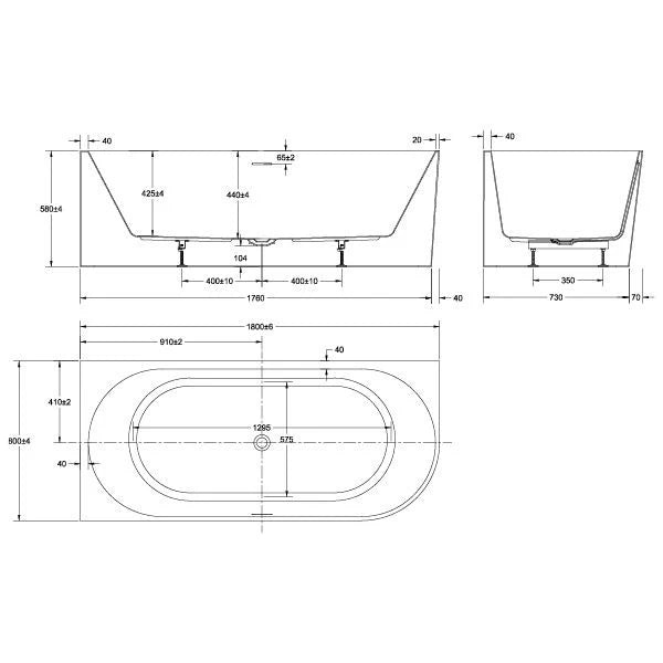 Adore - Corner 1500/1700/1800mm Freestanding Bathtub [26-AD-LH/RH]
