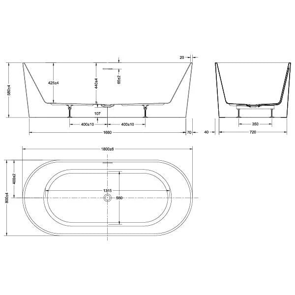 Adore - Oval 1500/1700/1800mm Freestanding Bathtub [26-AD-S]