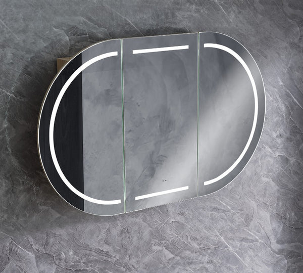 Amber - Oval LED Touchless Shaving Cabinet 900/1200mm [20-LED-OSH]
