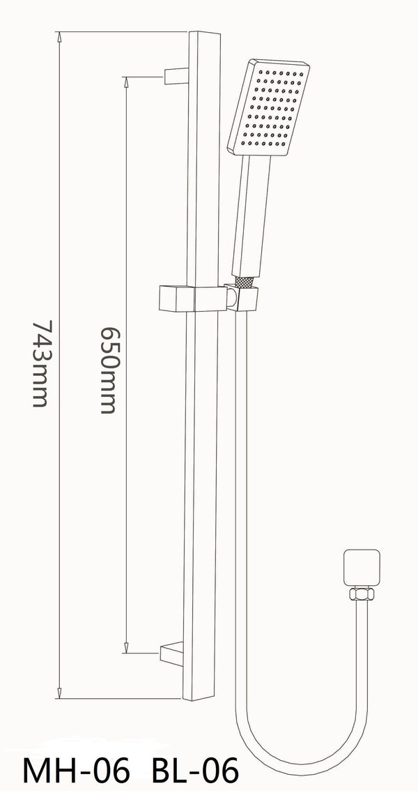 Square Hand Shower Rail [16-MH-06]