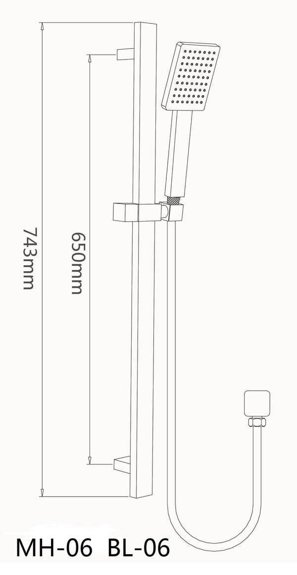 Square Hand Shower Rail [16-MH-06]