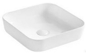 Square 385x385x135mm Above Counter Ceramic Basin [15-BSN-A-3838 / 15-2104]