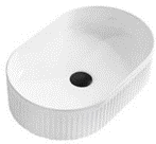 Oval Fluted 490x310x130mm Above Counter Ceramic Basin [15-BSN-A-4931FO]