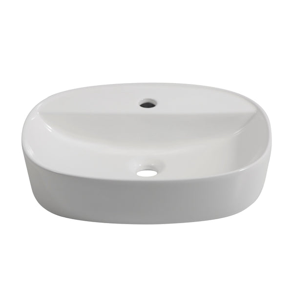 Oval 500x380x115mm Above Counter Ceramic Basin with Tap Hole [15-BSN-A-5038 / 15-2109]
