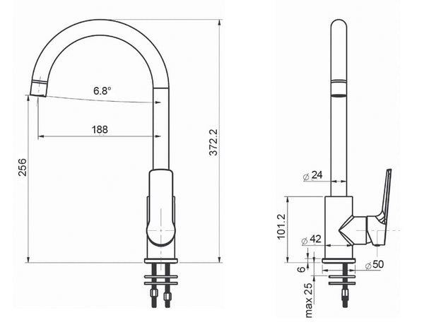 Round Kitchen Mixer Chrome & White [18-BTC7360]